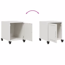 vidaXL Bedside Cabinet Bedroom Nightstand Bed Table Bed Cabinet White Steel - Additional view 8