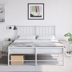 vidaXL Bedside Cabinets Nightstand Bed Table Bed Cabinet 2 pcs White Steel