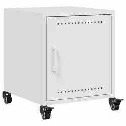 vidaXL Bedside Cabinets Nightstand Bed Table Bed Cabinet 2 pcs White Steel - Additional view 4