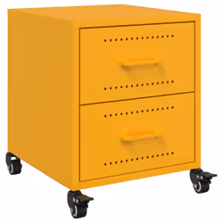 vidaXL Bedside Cabinet Nightstand Bed Table Bed Cabinet Mustard Yellow Steel