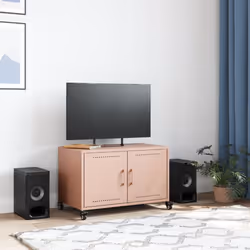 vidaXL TV Cabinet TV Stand Entertainment Centre Media Unit TV Unit Pink Steel