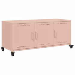 vidaXL TV Cabinet TV Stand Entertainment Centre Media Unit TV Unit Pink Steel