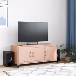 vidaXL TV Cabinet TV Stand Entertainment Centre Media Unit TV Unit Pink Steel - Additional view 2
