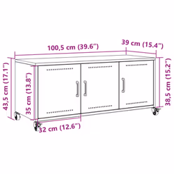 vidaXL TV Cabinet TV Stand Entertainment Centre Media Unit TV Unit Pink Steel - Additional view 3