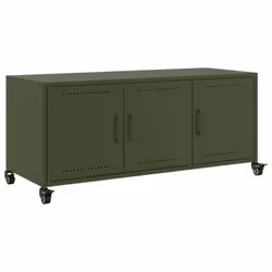 vidaXL TV Cabinet TV Stand Entertainment Centre TV Unit Olive Green Steel
