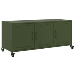 vidaXL TV Cabinet TV Stand Entertainment Centre TV Unit Olive Green Steel