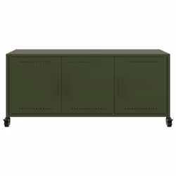 vidaXL TV Cabinet TV Stand Entertainment Centre TV Unit Olive Green Steel - Additional view 5
