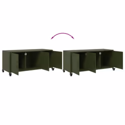vidaXL TV Cabinet TV Stand Entertainment Centre TV Unit Olive Green Steel - Additional view 8