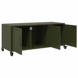 vidaXL TV Cabinet TV Stand Entertainment Centre TV Unit Olive Green Steel - Additional view 9