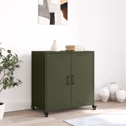 vidaXL Sideboard Storage Cupboard Side Cabinet Highboard Olive Green Steel - Additional view 2
