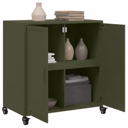 vidaXL Sideboard Storage Cupboard Side Cabinet Highboard Olive Green Steel - Additional view 4