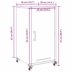 vidaXL Sideboard Storage Organiser Cupboard Side Cabinet Highboard Pink Steel
