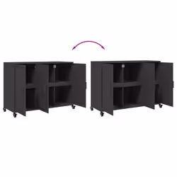 vidaXL Sideboard Storage Cupboard Side Cabinet Highboard Mustard Yellow Steel - black - Additional view 8