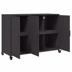 vidaXL Sideboard Storage Cupboard Side Cabinet Highboard Mustard Yellow Steel - black - Additional view 9