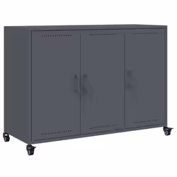vidaXL Sideboard Storage Cupboard Side Cabinet Highboard Mustard Yellow Steel - anthracite