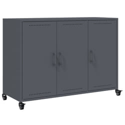 vidaXL Sideboard Storage Cupboard Side Cabinet Highboard Mustard Yellow Steel - anthracite