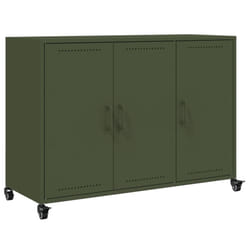 vidaXL Sideboard Storage Cupboard Side Cabinet Highboard Mustard Yellow Steel - green