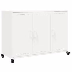 vidaXL Sideboard Storage Cupboard Side Cabinet Highboard Mustard Yellow Steel - white