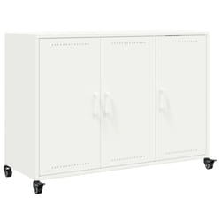 vidaXL Sideboard Storage Cupboard Side Cabinet Highboard Mustard Yellow Steel - white