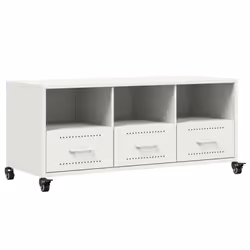 vidaXL TV Cabinet TV Stand Entertainment Centre Media TV Unit White Steel