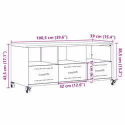vidaXL TV Cabinet TV Stand Entertainment Centre Media TV Unit White Steel