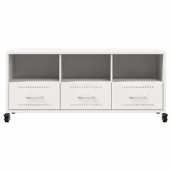 vidaXL TV Cabinet TV Stand Entertainment Centre Media TV Unit White Steel - Additional view 5