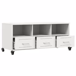 vidaXL TV Cabinet TV Stand Entertainment Centre Media TV Unit White Steel - Additional view 8