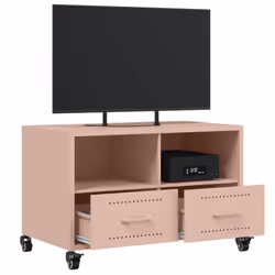 vidaXL TV Cabinet TV Stand Entertainment Centre Media Unit TV Unit Pink Steel - Additional view 4