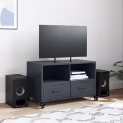 vidaXL TV Cabinet TV Stand Entertainment Centre Media TV Unit Anthracite Steel - Additional view 2