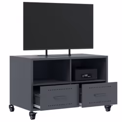 vidaXL TV Cabinet TV Stand Entertainment Centre Media TV Unit Anthracite Steel - Additional view 4