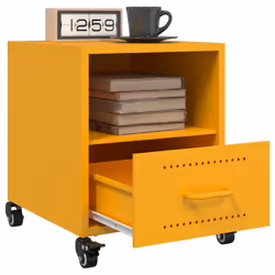 VidaXL 846711 nightstand/bedside table Yellow - Additional view 4