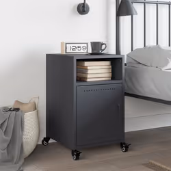 vidaXL Bedside Cabinet Nightstand Bed Side Table Bed Cabinet Anthracite Steel