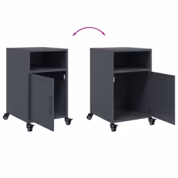 vidaXL Bedside Cabinet Nightstand Bed Side Table Bed Cabinet Anthracite Steel - Additional view 8