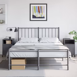 vidaXL Bedside Cabinets Nightstand Bed Table Side Table 2 pcs Anthracite Steel