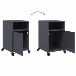 vidaXL Bedside Cabinets Nightstand Bed Table Side Table 2 pcs Anthracite Steel - Additional view 8
