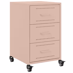 vidaXL Bedside Cabinet Nightstand Side Table Bed Cabinet Bed Table White Steel - pink