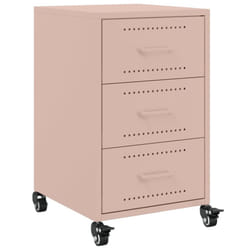 vidaXL Bedside Cabinet Nightstand Side Table Bed Cabinet Bed Table White Steel - pink