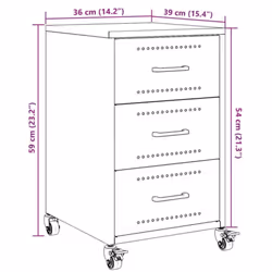 vidaXL Bedside Cabinet Nightstand Side Table Bed Cabinet Bed Table White Steel - pink