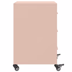vidaXL Bedside Cabinet Nightstand Side Table Bed Cabinet Bed Table White Steel - pink - Additional view 6