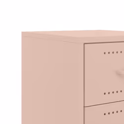 vidaXL Bedside Cabinet Nightstand Side Table Bed Cabinet Bed Table White Steel - pink - Additional view 9
