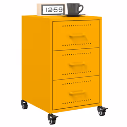 VidaXL 846731 nightstand/bedside table Yellow - Additional view 4