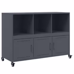 vidaXL Sideboard Storage Cupboard Side Cabinet Highboard Olive Green Steel - anthracite