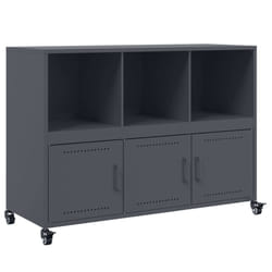 vidaXL Sideboard Storage Cupboard Side Cabinet Highboard Olive Green Steel - anthracite