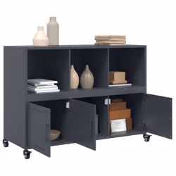 vidaXL Sideboard Storage Cupboard Side Cabinet Highboard Olive Green Steel - anthracite - Additional view 4