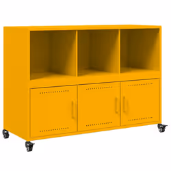 vidaXL Sideboard Storage Cupboard Side Cabinet Highboard Olive Green Steel - yellow