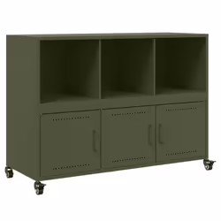 vidaXL Sideboard Storage Cupboard Side Cabinet Highboard Olive Green Steel - green