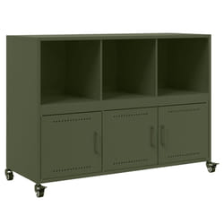 vidaXL Sideboard Storage Cupboard Side Cabinet Highboard Olive Green Steel - green