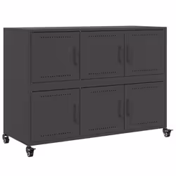 vidaXL Sideboard Storage Cupboard Side Cabinet Highboard Olive Green Steel - black