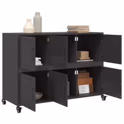 vidaXL Sideboard Storage Cupboard Side Cabinet Highboard Olive Green Steel - black - Additional view 4