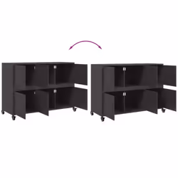 vidaXL Sideboard Storage Cupboard Side Cabinet Highboard Olive Green Steel - black - Additional view 9